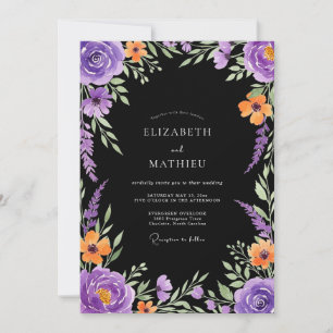 Convite Casamento Ousado Roxo