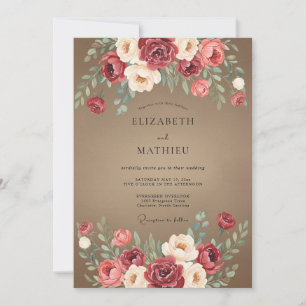 Convite Casamento Outonal Almejante Bege