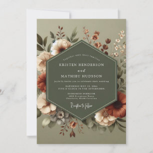 Convite Casamento Outonal Bege Sage