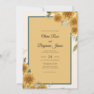 Convite Casamento Outonal Dália Mostarda