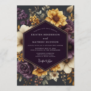 Convite Casamento Outonal Dourado Âmbar