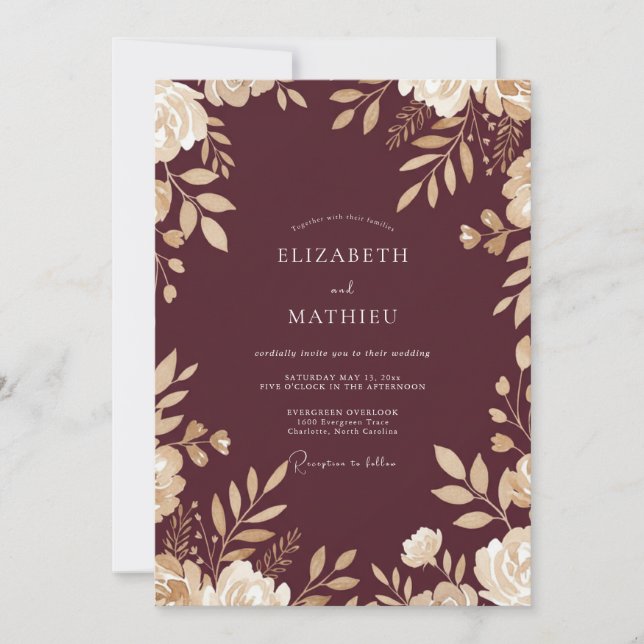 Convite Casamento Outonal Esmaltado (Frente)