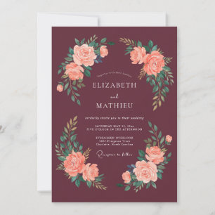 Convite Casamento Outonal Exquisito em Marrom