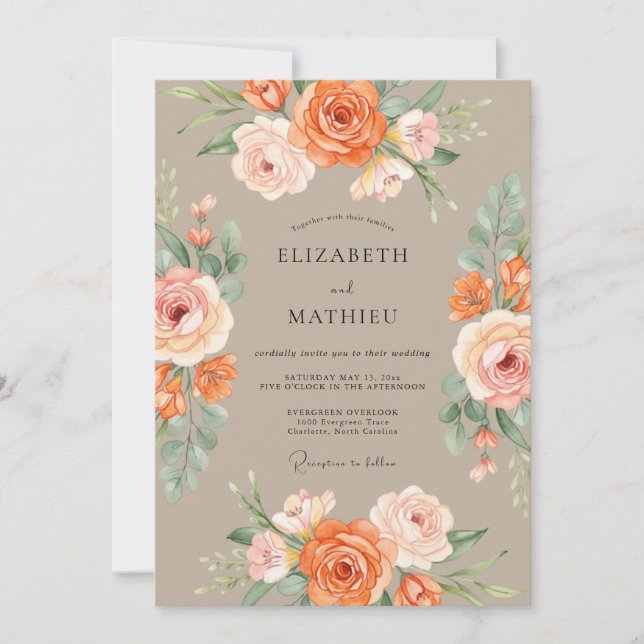 Convite Casamento Outonal Exuberante (Frente)