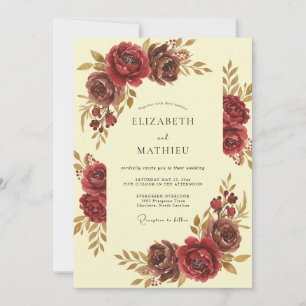 Convite Casamento Outonal Granate