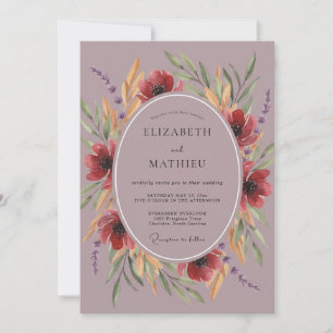 Convite Casamento Outonal Malva Sombrio