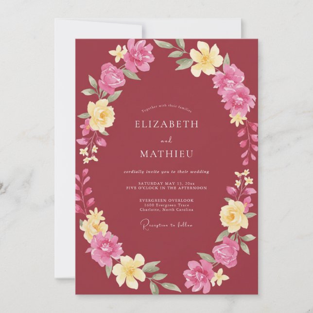 Convite Casamento Outonal Marrom Polido (Frente)