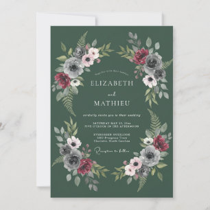 Convite Casamento Outonal Moody em Verde Caçador