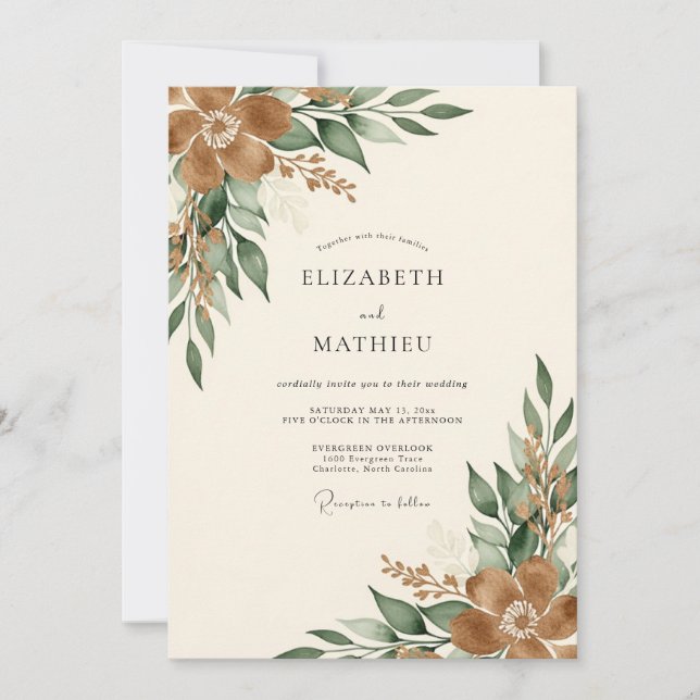Convite Casamento Outonal Muitíssimo Suave (Frente)