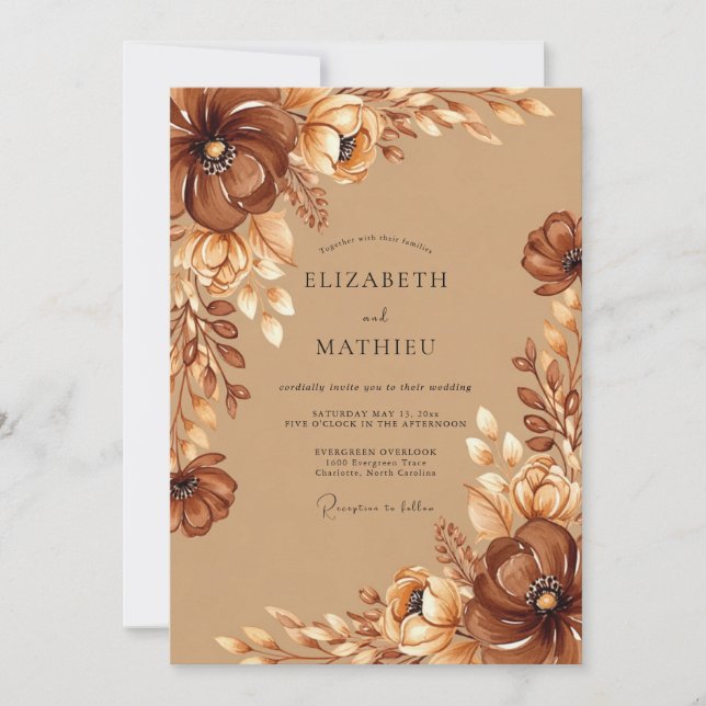 Convite Casamento Outonal Opulento (Frente)