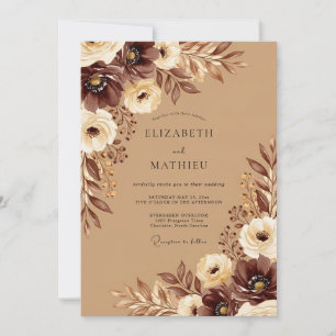 Convite Casamento Outonal Poético de Mocha