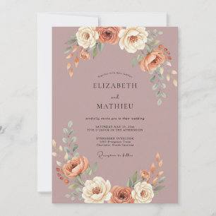 Convite Casamento Outonal Poético Malva