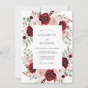 Convite Casamento Outonal Real Borgonha