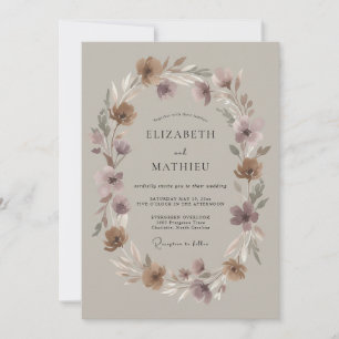 Convite Casamento Outonal Sereno Malva