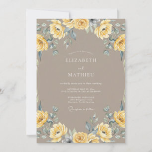 Convite Casamento Outonal Suave Bege