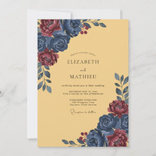 Convite Casamento Outonal Vintage Ochre Mal-humorado