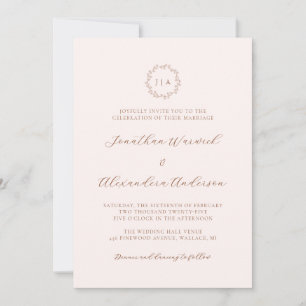 Convite Casamento outono Boho Cream e Terracotta