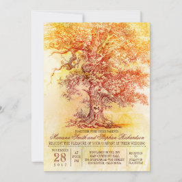 Convite Casamento outono com carvalho velho