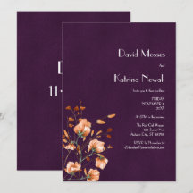 Casamento outono de Florais Laranja Queimados Roxo