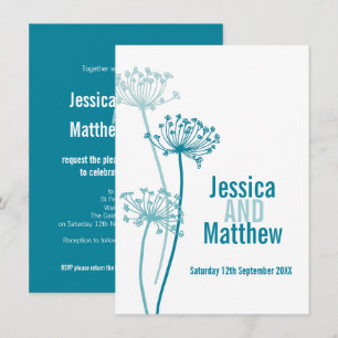 Convite Casamento outono de flores modernas, gráfico de C