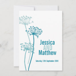 Convite Casamento outono de flores modernas, gráfico de Ch