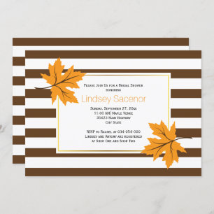 Convite Casamento outono de folhas e faixas de mapeamento