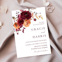 Casamento outono de laranja queimado de vinho tint