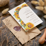 Convite Casamento outono de Verão branco de girassol<br><div class="desc">Apresentando nosso maravilhoso convite de casamento de girassol moderno, perfeito para casais que procuram adicionar um toque de elegância e beleza ao seu dia especial. Nosso modelo de convite é projetado com um lindo gráfico de arco de girassol de cor rústica que cria uma atmosfera quente e convidativa. A design...</div>
