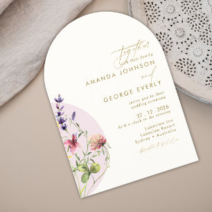 Convite Casamento outono Floral Romântico Arranhado Primav