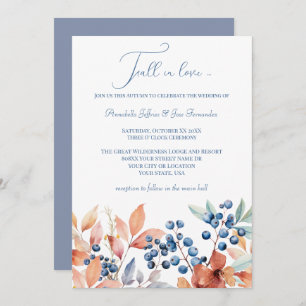 Convite Casamento outono Floral Watercolor