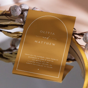 Convite Casamento outono Marrom de mostarda. Foto de outon