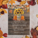 Convite Casamento outono Russo de Autumn Jar Pumpkins<br><div class="desc">Chamadas de Casamento para Luzes de Corda de Girassol e Pumpkins Rustic Autumn Sunflower Jar & Pumpkins.</div>