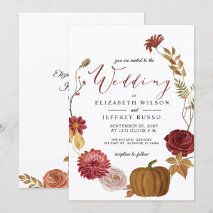 Convite Casamento outono Russo de outono de Pumpkin