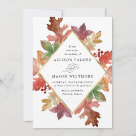 Convite Casamento outono Russo do outono