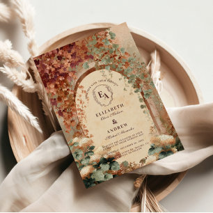 Convite Casamento outono Russo Elegante