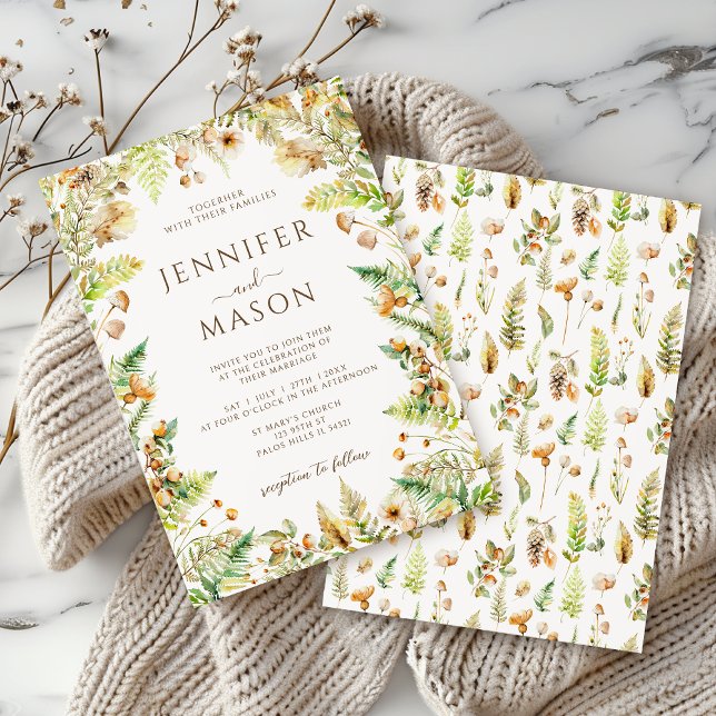 Convite Casamento outono Russo Elegante de Floresta de out (Criador carregado)