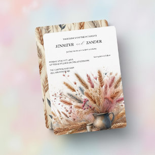 Convite Casamento outono Russo Elegante De Trigo Aquoso