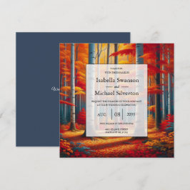 Convite Casamento outono Rustic Birch Tree