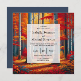 Convite Casamento outono Rustic Birch Tree