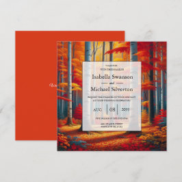 Convite Casamento outono Rustic Birch Tree