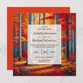 Convite Casamento outono Rustic Birch Tree