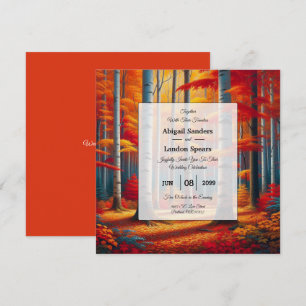 Convite Casamento outono Rustic Birch Tree