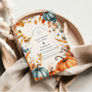 Convite Casamento outono Rustic Pumpkin