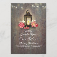 Casamento outono Rustic Wood and Floral Lanterna L