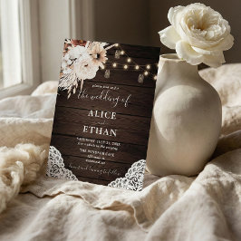 Convite Casamento outono Rustic Wood Boho