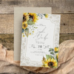 Convite Casamento outono Rústico Burlap Lace Girassóis<br><div class="desc">Rústico Burlap Lace Sunflower Casamento outono Convite</div>