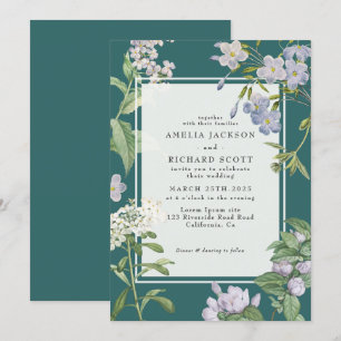 Convite Casamento outono rústico floral de Aquarela Modern