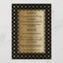 Casamento | Padrão Dourado formal em preto