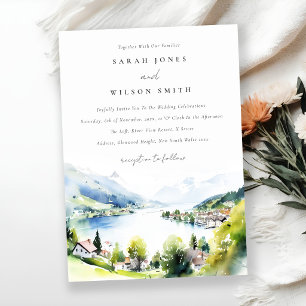 Convite Casamento Paisagem Aquarela Lungern Suíça