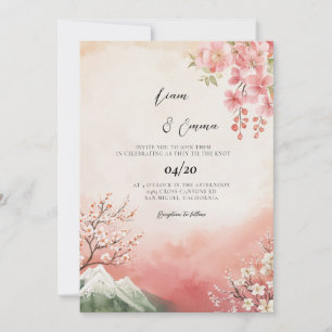 Convite Casamento Paisagem Tradicional Japonesa
